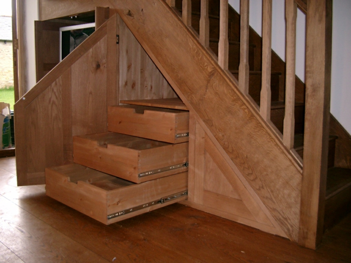 خزانة تحت الدرج، للاهتمام-نظرة خشبية تصميم