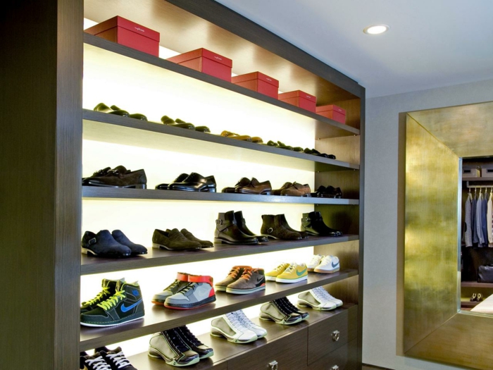 zapato del gabinete del gabinete-propio-acumulación de zapatos luces-con-