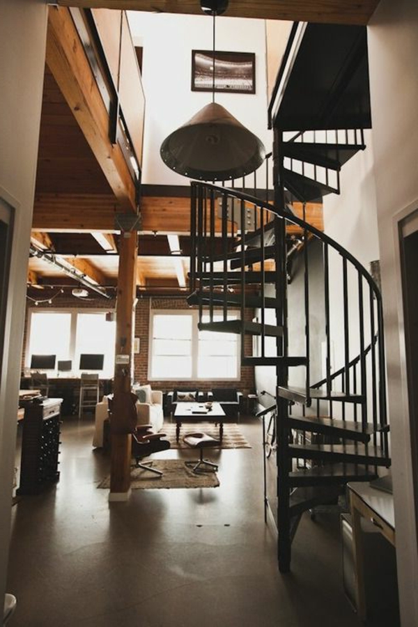 עיצוב מדרגות-מקורי ספירלה שחורה