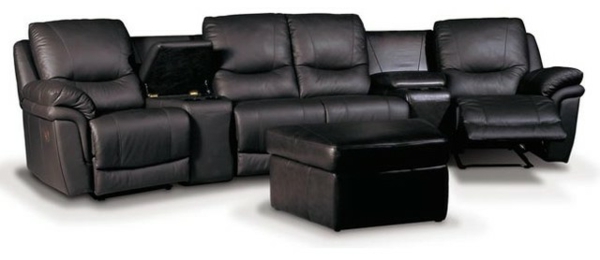 black-couch-for-home-cinema-background en blanco