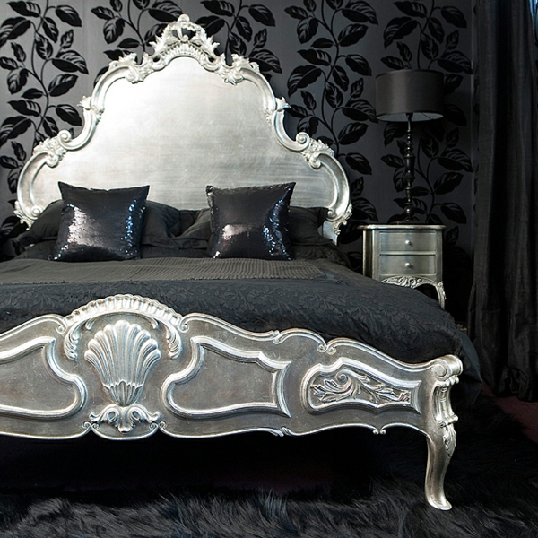 черна стена цвят-за-спалня-бароков стил