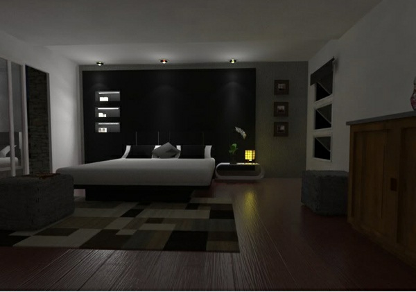 الأسود لون الجدار لغرف نوم بارد الجهاز