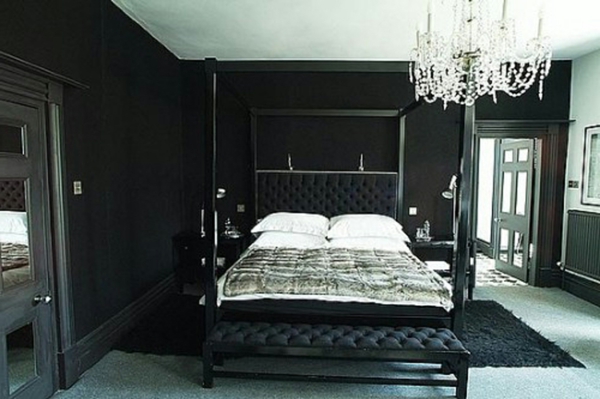 черна стена цвят-за-спалня-годишният комфортен