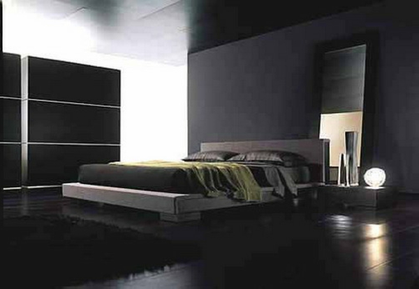 черна стена цвят-изглежда-за-спалня-творчески