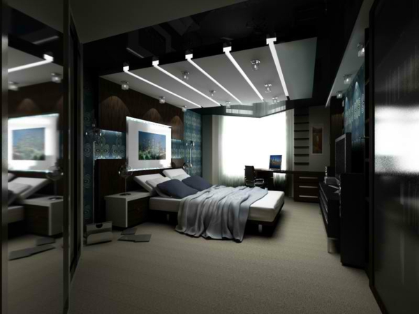 काले दीवार का रंग-के लिए बेडरूम आधुनिक और सुंदर देखो
