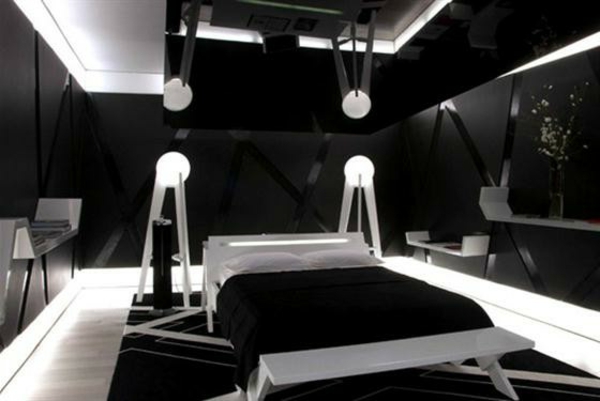 черна стена боя-по-спалня шик и елегантен
