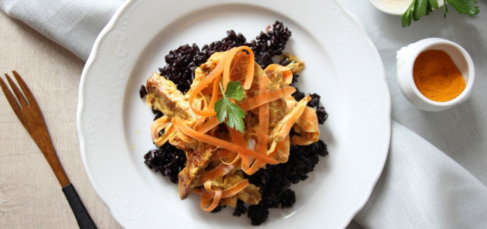 рецепта черен ориз със спагети от моркови голяма творческа идея за ядене на интересна веганска храна