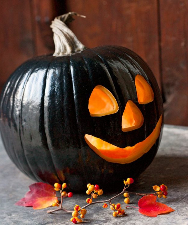 fekete Halloween Pumpkin Face ötletek