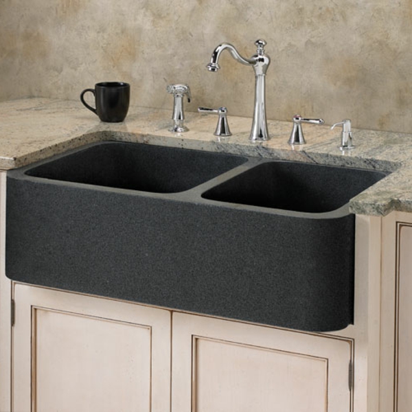черна-модел-камък-мивка-за-кухня-проста цветова схема
