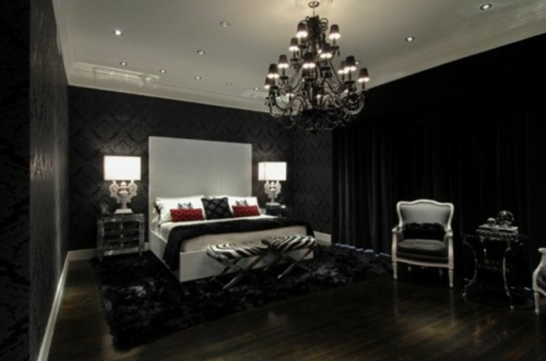 черно-съвременните готик спалня