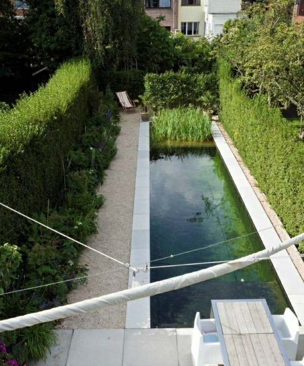estanque de natación fondo de pantalla en el jardín