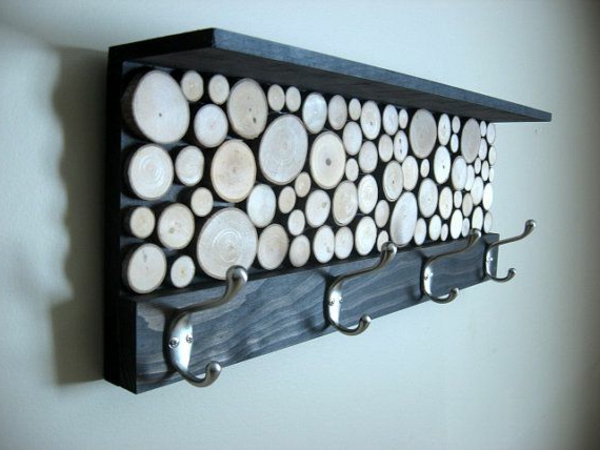 πολύ-ενδιαφέρουσα σχεδίαση από γάντζο τοίχο φυσικό ξύλο