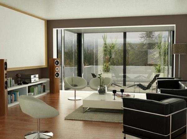 Very creative-living-room-examples-glass-wall y white nest-table