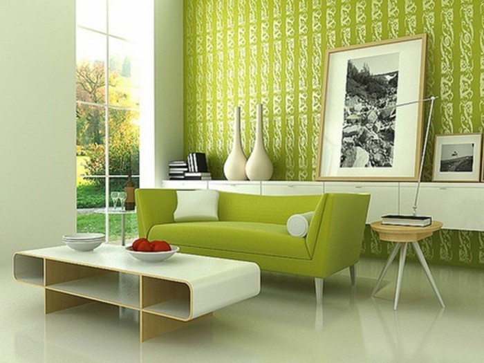 много хубава стена дизайн-дневни зелени стени-модерен външен вид