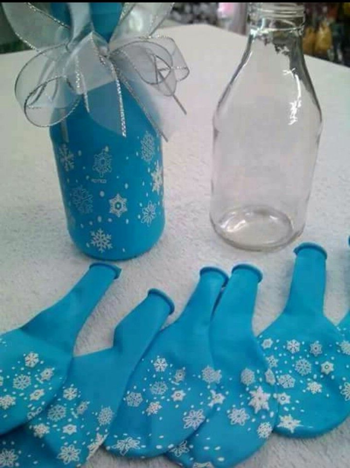 Maga-bádogos-téli dekoráció Bottle léggömbök szalagok