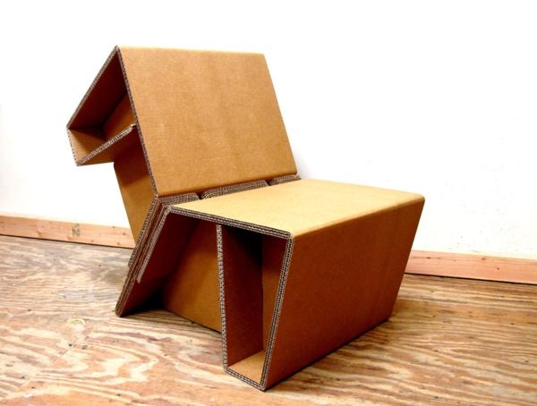 Sillón - cartón-cartón de cartón-muebles-sofá-de-cartón