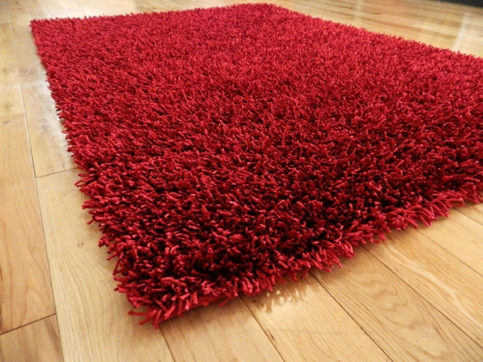 čupavi tepih Crveno-Model-vrlo-lijep