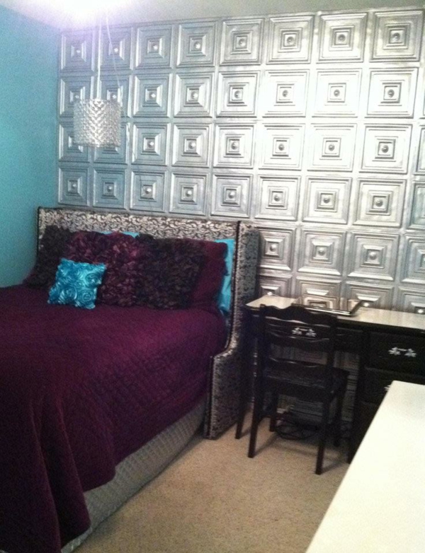 спалня дизайн сребристо-wandfarbe-
