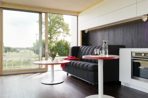 Скандинавски-създаден дизайн-трапезария-диван в по-тъмен цвят