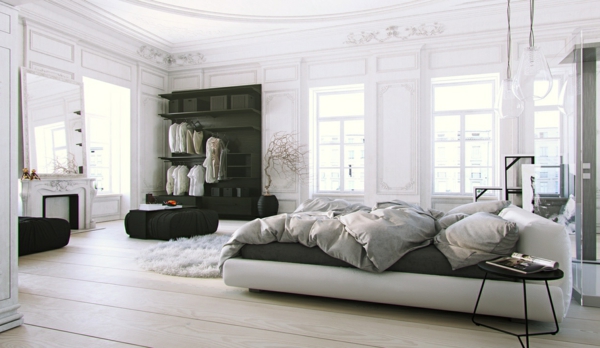 Скандинавските легла-аристократичен облик отворен гардероб