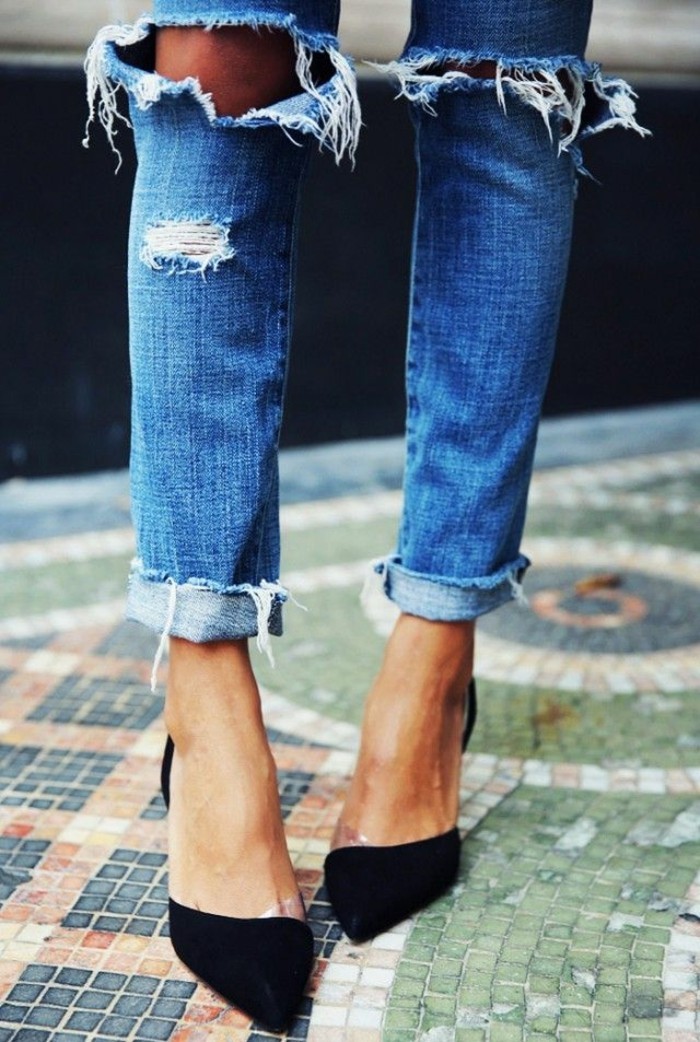 flacos-jeans-lady-rasgado pantalones vaqueros