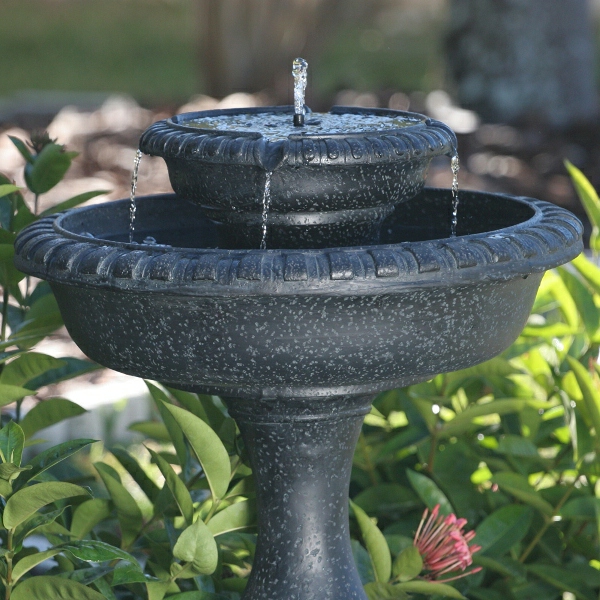 solarna fontana ptica kupelj vrt dizajn ideja