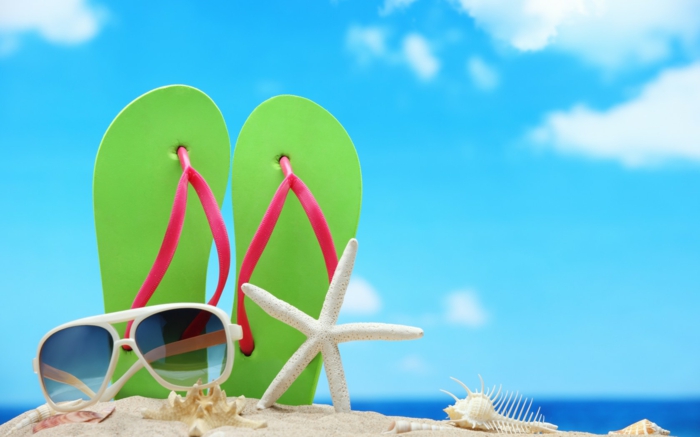 Κυρ-and-beach-cool-πράσινο-flip-flops