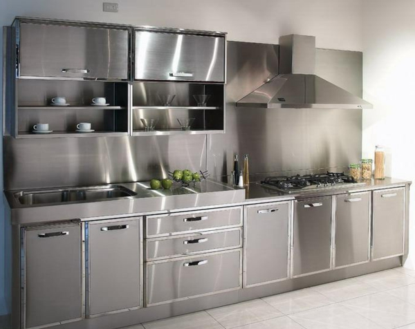sudoper-kuhinja-nehrđajući čelik. moderni stražnji zid