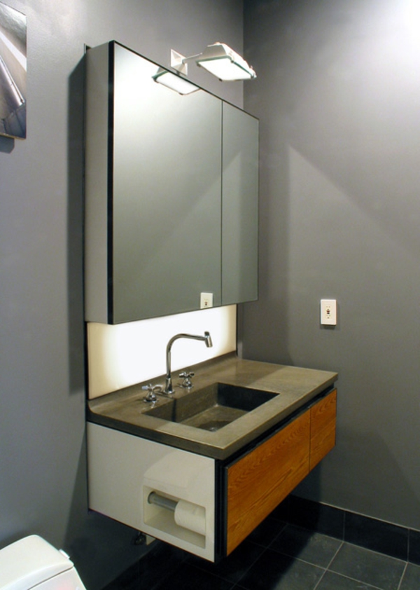 armario con espejo-mal-con-iluminación de baño