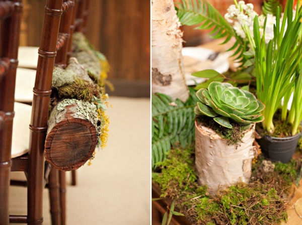 пролетно-маса с дървена декорация-горски-стилна-растение