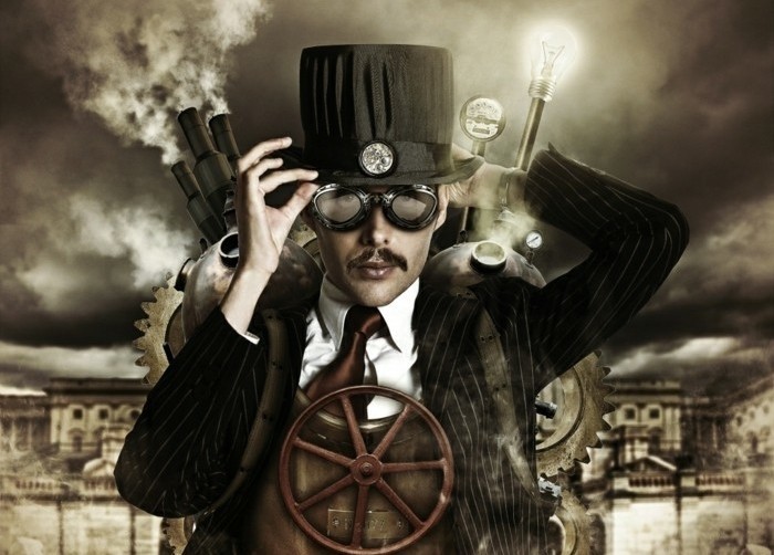 steampunk-vêtements pour hommes-steampunk-lunettes-steampunk-coat-cravate