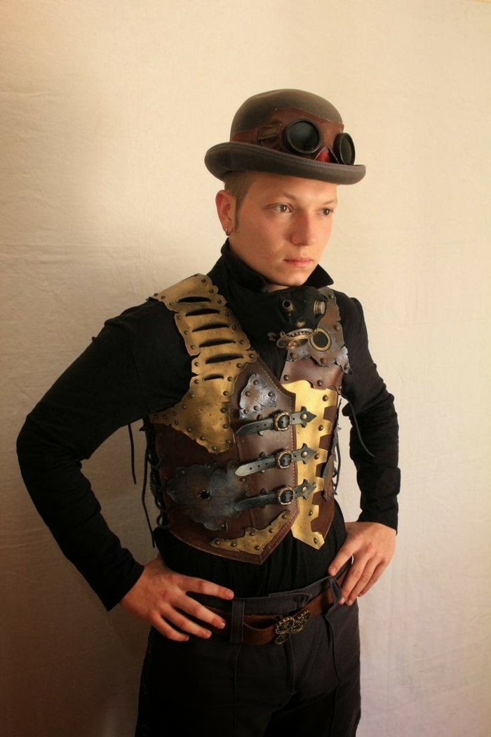 steampunk-vêtements-pour-hommes-steampunk-veste-et-steampunk chapeau