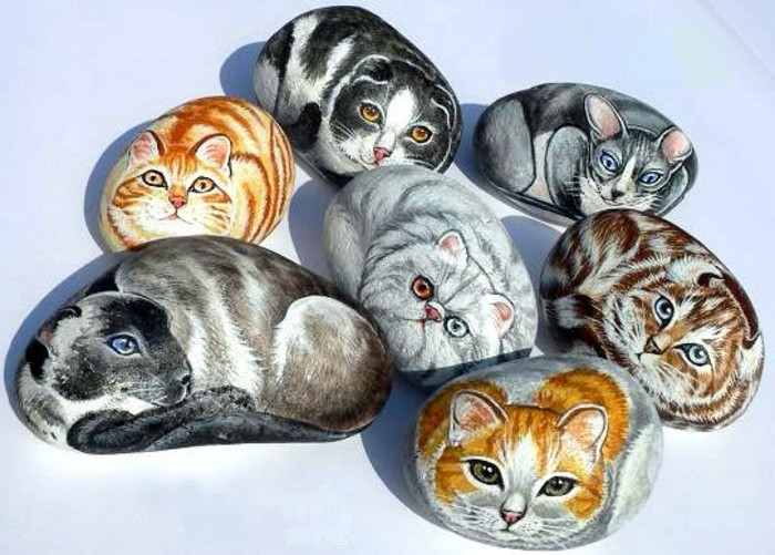 pintura pétrea-pintura-diferente-gato-en-piedras-