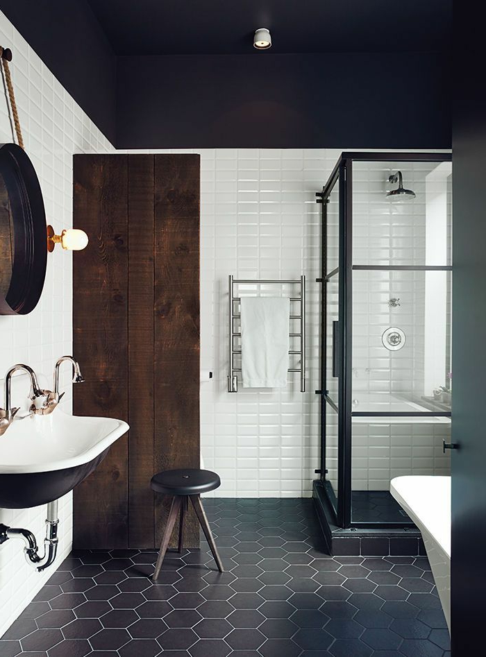 moderan-kupaonica dizajn ideje-rustikalnim elementima