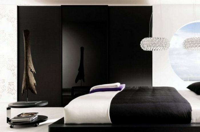 moderan-ormar-crne-boje-u-elegantne spavaće sobe