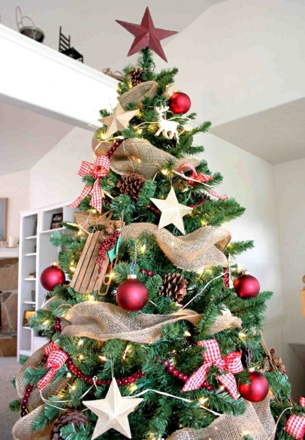 فائقة شجرة عيد الميلاد الديكور الأحمر