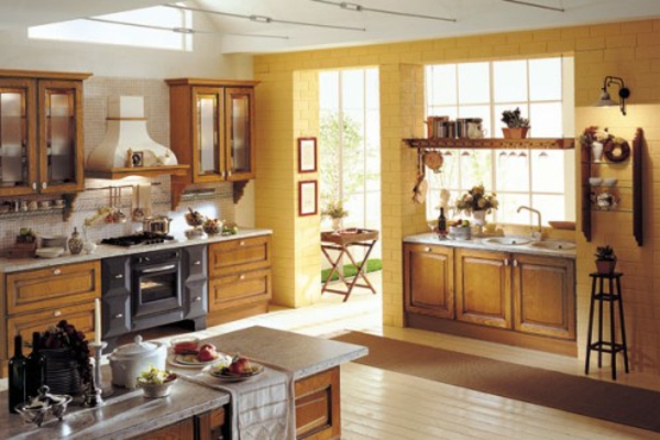 супер-интересен-и-красива-жълто-кухня-стена цвят