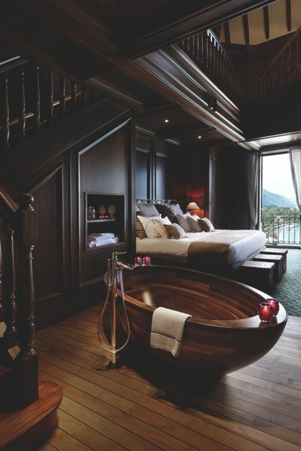 सुपर लक्जरी बेडरूम-आधुनिक बनाने के एक बाथटब मध्यम im-कक्ष