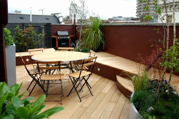 супер-модерен дизайн тераса дървен под