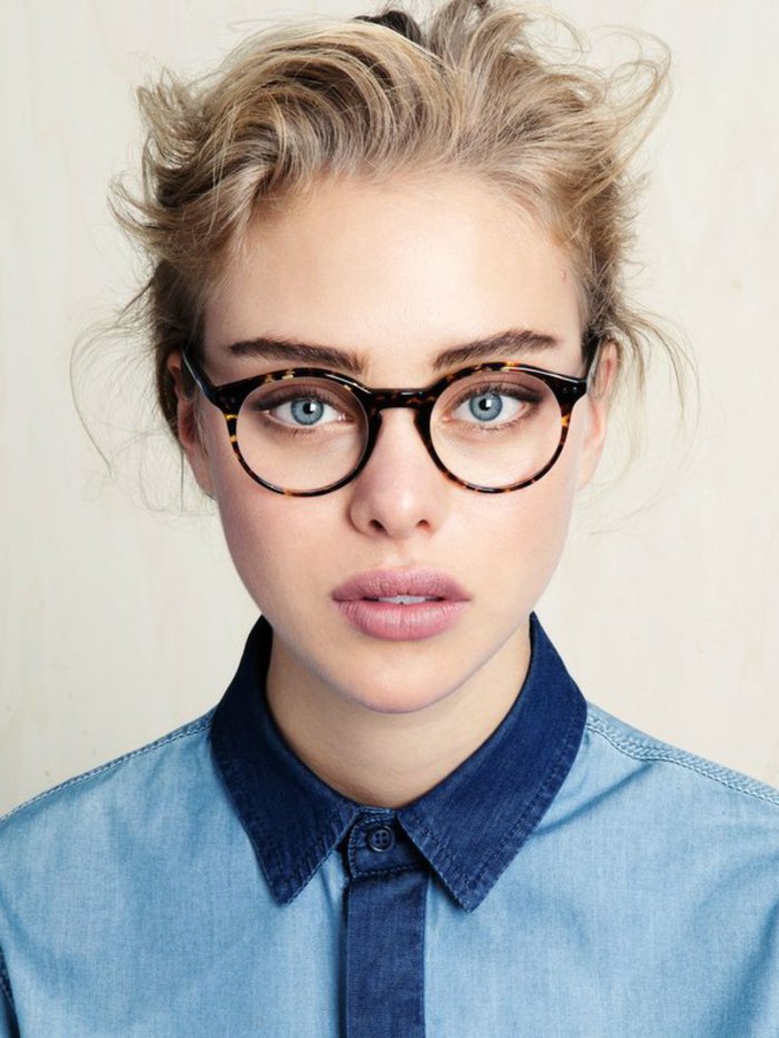 συμπαθητικό κορίτσια hipster ματιά hornbrille-στρογγυλό σχήμα