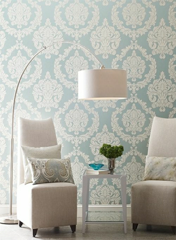 -tapeten-azul sala de estar-Papel-retro-wallpaper-vintage-Papel-hermosa-Papel-sala de estar-Papel-vida