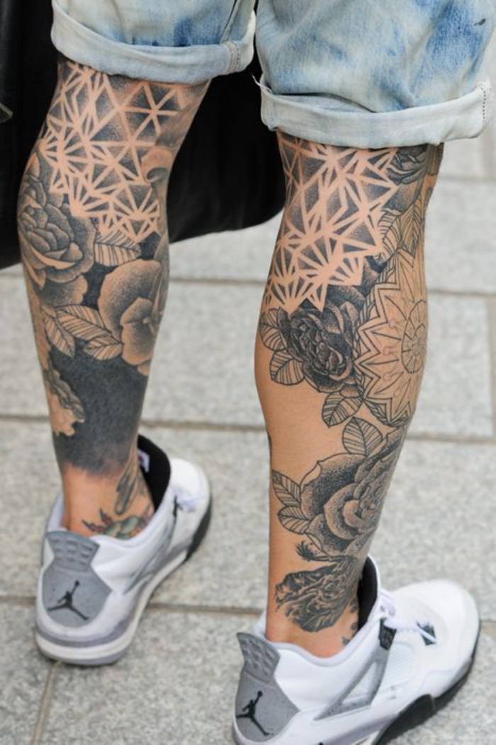 татуировки на краката, татуировки на телето, татуировки мотиви за мъже, идеи за татуировки