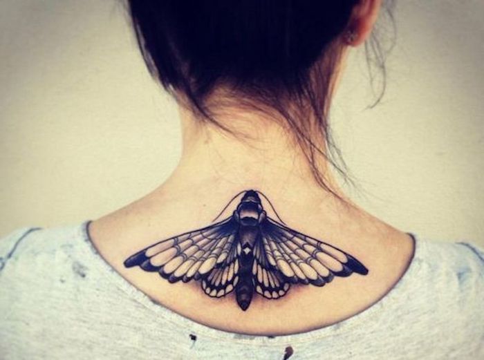 Butterfly татуировка, Halstattoo, updo, тениска с дупки