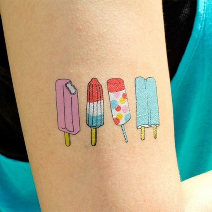 tetovaža predložak četiri različite varijacije ledeno ružičasto ledom uočeno modela plava i drugih