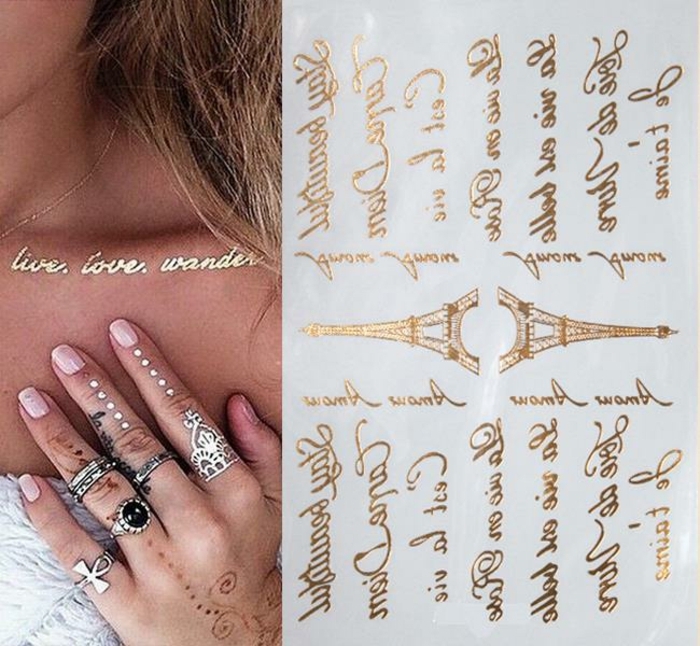 izvanredne tetovaže ideje za žene prstenova i manikura u kombinaciji s tetovaža na ruku