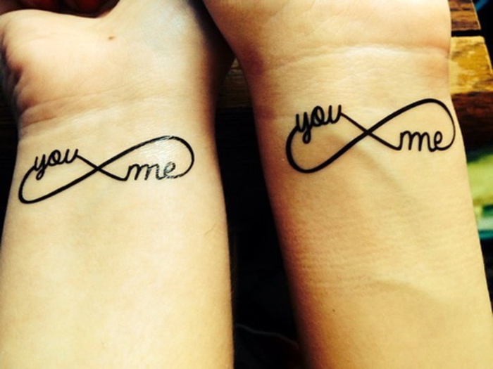 tatuoinnit parit, ääretön merkkejä, tatuoinnit kahdelle, todistus rakkaudesta
