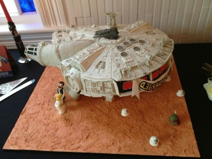 temática de Star Wars de la torta de cumpleaños de los niños
