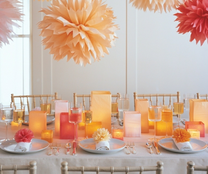 Tischdeko por sommerpartry-naranja-hermosa-dekoartikel