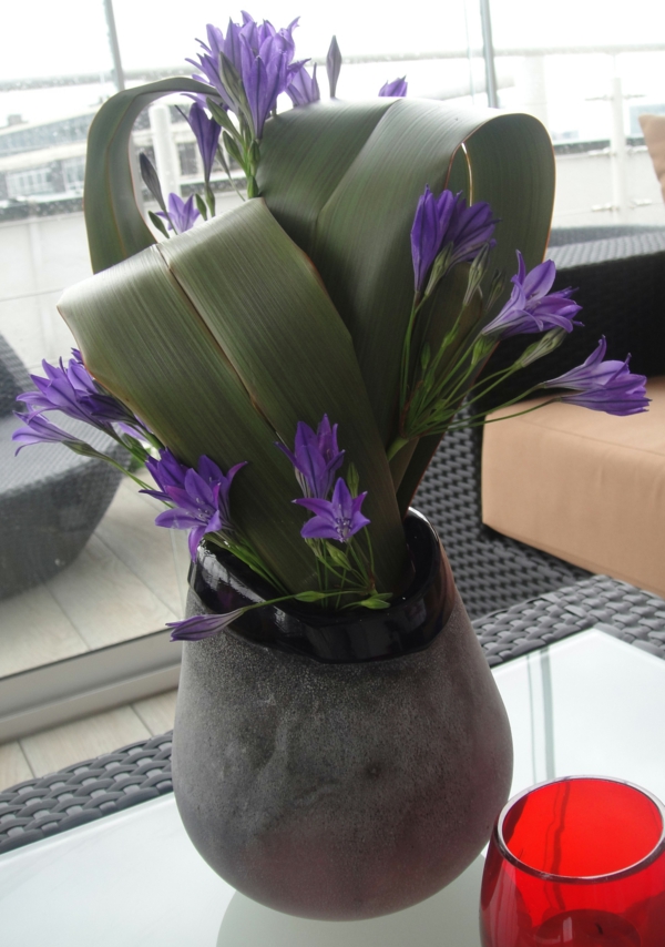 decoración de mesa-artes creativas-pequeñas flores de color púrpura