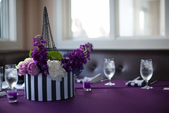 tischdeko紫色，美丽的外观紫Hochzeitsdeko
